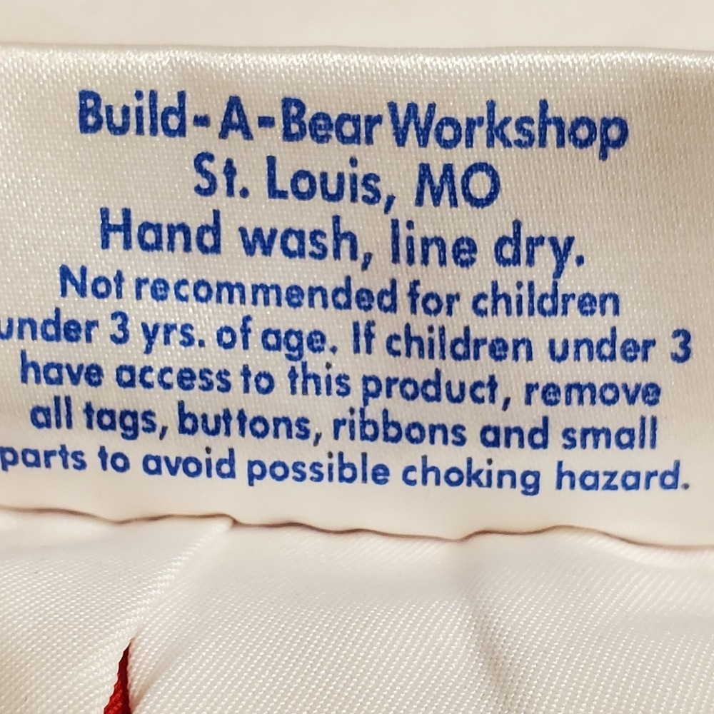 Build a Bear Cheer 2 Pc Red White Skirt‎ Top Clothes Dress Up Play BABW - Picture 7 of 16